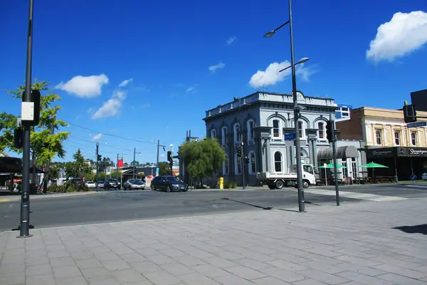 Corner of Hood Street, Hamilton New Zealand
